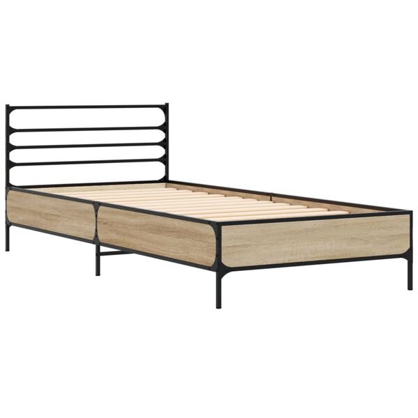 vidaXL Bed Frame without Mattress Sonoma Oak 100x200 cm