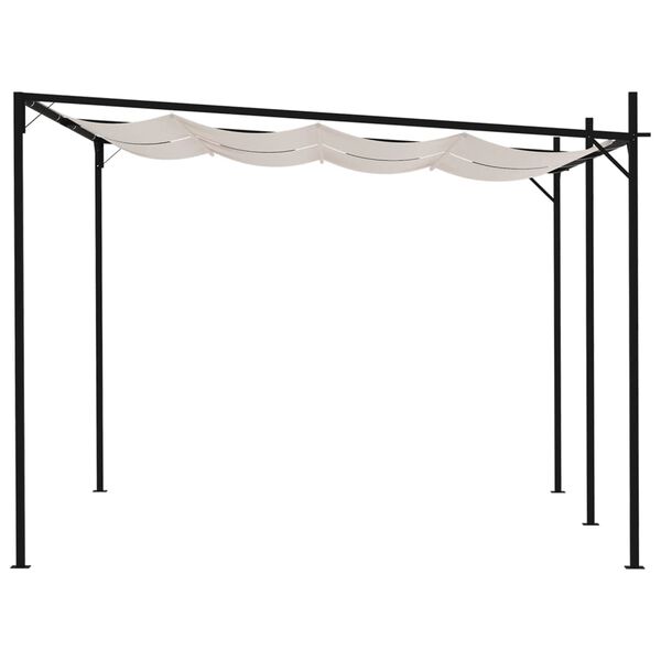 vidaXL Gazebo with Retractable Roof 400x300x233 cm Cream