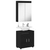 vidaXL Bathroom Furniture Set with Shelf TULUM Black Engineered Wood