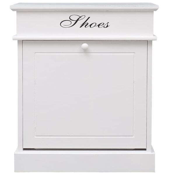 vidaXL Shoe Cabinet White 50x28x58 cm Paulownia Wood