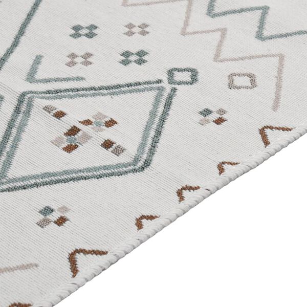 vidaXL Rug Beige and Blue 160x230 cm Cotton