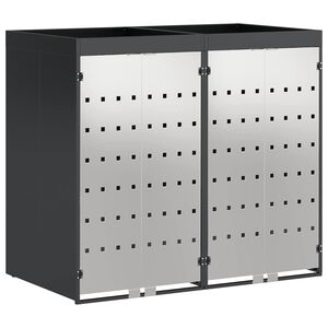 vidaXL Wheelie Bin Storage for 2 Bins Anthracite 136 x 77.5 x 121.5 cm
