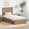 vidaXL Bed Frame with Drawer Artisan Oak 90 x 200 cm Engineered Wood