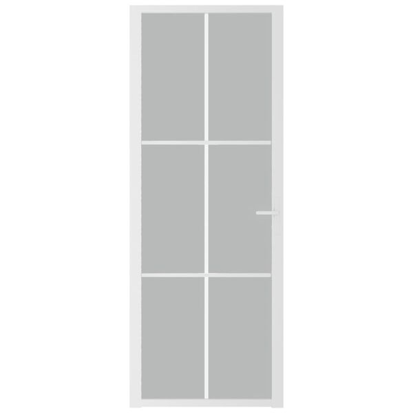 vidaXL Interior Door 76x201.5 cm White Matt Glass and Aluminium