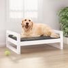 vidaXL Dog Bed White 75.5x55.5x28 cm Solid Pine Wood