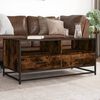 vidaXL Coffee Table Smoked Oak 100x50x45 cm Engineered Wood and Metal
