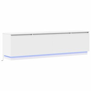 vidaXL TV Cabinet with LED White 180 x 38 x 49 cm Engineered Wood