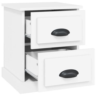 vidaXL Bedside Cabinet White 39x39x47.5 cm Engineered Wood