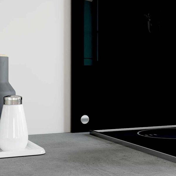 vidaXL Kitchen Backsplash Black 90 x 60 cm Tempered Glass