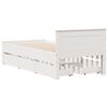 vidaXL Bed Frame without Mattress with Headboard White 90x200 cm Solid Wood Pine
