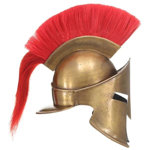 vidaXL Greek Warrior Helmet Antique Replica LARP Brass Steel