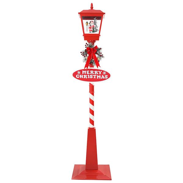 vidaXL Chirstmas Street Lamp with Lantern Red 40.5x40.5x180cm Plastic