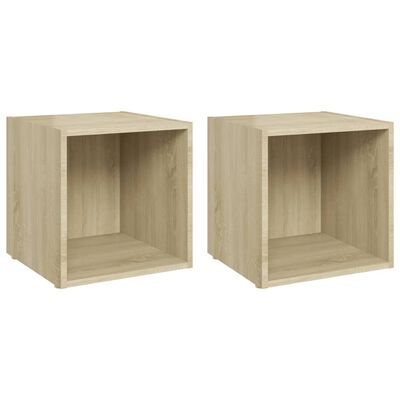 vidaXL TV Cabinets 2 pcs Sonoma Oak 37x35x37 cm Chipboard