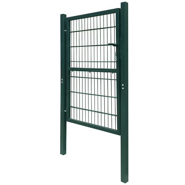 vidaXL Fence Gate Steel 100x200 cm Green
