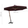 vidaXL Hanging Garden Parasol with Pole Bordeaux Red 3.5x2.9 m Solid Fir Wood