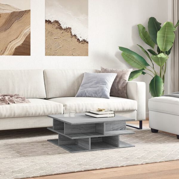 vidaXL Coffee Table Grey Sonoma 70x70x29 cm Engineered Wood