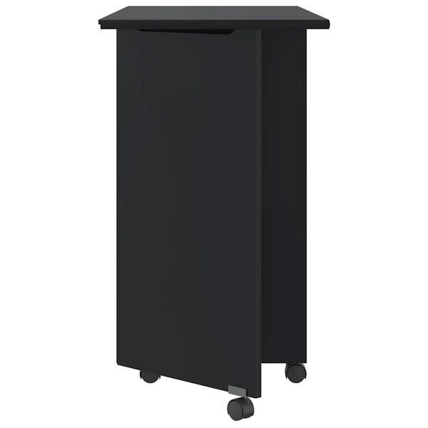 vidaXL Rolling Cabinet with Desk MOSS Black Solid Wood Pine