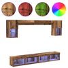 vidaXL TV Wall Units with LED with LED 6 pcs Old Wood Engineered Wood