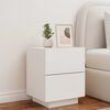 vidaXL Bedside Cabinet with LED Lights White Engineered Wood