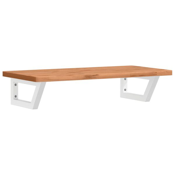 vidaXL Basin Shelf Wall Mounted Steel and Solid Wood Beech