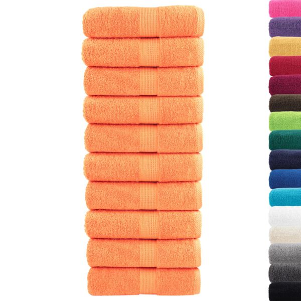 vidaXL Premium Wash Towels SOLUND 10 pcs Orange 30x30 cm 600 gsm