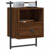 vidaXL Bedside Cabinet Wall-mounted Brown Oak 40x30x61 cm Engineered Wood
