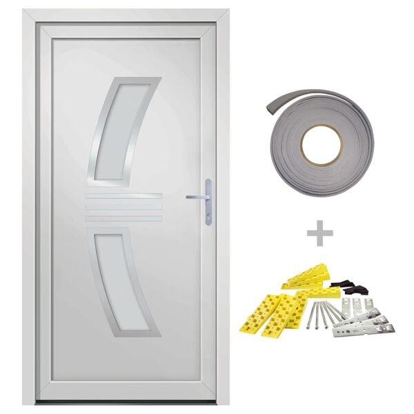 vidaXL Front Door White 98x200 cm PVC