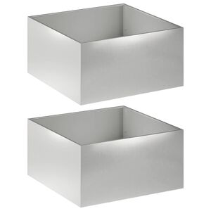 vidaXL Garden Planter 2 pcs Silver 60 x 60 x 40 cm Stainless Steel