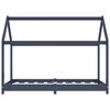 vidaXL Kids Bed Frame Grey Solid Pine Wood 70x140 cm