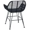 vidaXL Dining Chair 2 pcs Black 55 x 50 x 74 cm Rattan and Iron