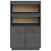 vidaXL Highboard Grey 67x40x108.5 cm Solid Wood Pine