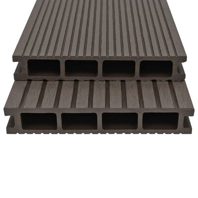 vidaXL WPC Hollow Decking Boards with Accessories 36m² 2.2m Dark Brown