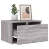 vidaXL Wall-mounted Bedside Cabinets with LED Lights 2 pcs Grey Sonoma