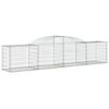 vidaXL Arched Gabion Basket 300x50x60/80 cm Galvanised Iron