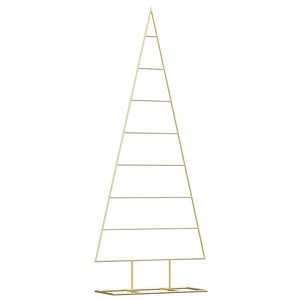 vidaXL Metal Christmas Tree with Stand Gold 150 cm Powder-coated steel
