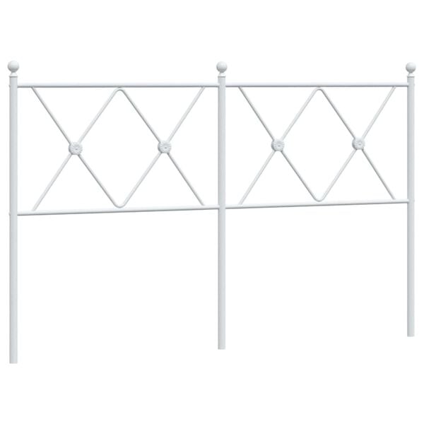 vidaXL Metal Replace Headboard White 137cm