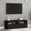 vidaXL TV Cabinets with LED Lights 2 pcs Black 60x35x40 cm
