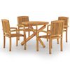 vidaXL 5 Piece Garden Dining Set Solid Wood Teak
