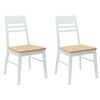 vidaXL Dining Chairs 2 pcs Solid Rubber Wood White 43 x 54 x 89 cm