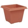 vidaXL Square Flower Pot 24 pcs Brick Red 33 x 33 x 26 cm Plastic
