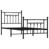 vidaXL Metal Bed Frame without Mattress with Footboard Black 80x200cm