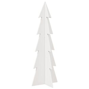 vidaXL Wooden Christmas Tree for Decoration White 112 cm