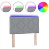 vidaXL Headboard with LED Strip Lights Light Grey 80 cm Fabric