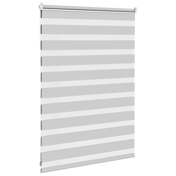 vidaXL Zebra Blind Light Grey 100x100 cm Fabric Width 95.9 cm Polyester