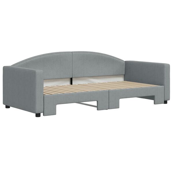 vidaXL Daybed with Trundle without Mattress Light Grey 90x190 cm Single