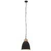 vidaXL Industrial Hanging Lamp Black Iron & Solid Wood 23 cm E27
