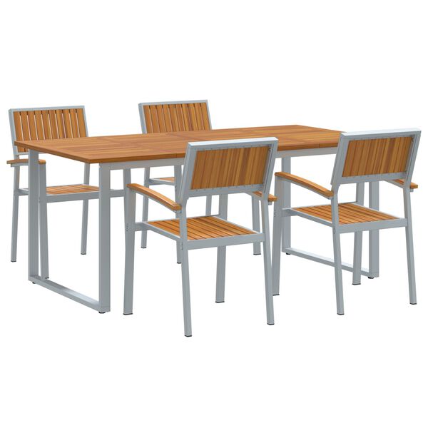 vidaXL Garden Dining Set 5 pcs Grey and brown