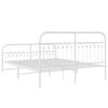 vidaXL Metal Bed Frame without Mattress with Footboard White 160x200cm