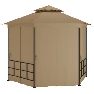vidaXL Gazebo with Sidewalls 3.1x2.7 m Taupe