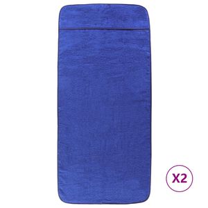 vidaXL Beach Towels 2 pcs Royal Blue 60x135 cm Fabric 400 GSM